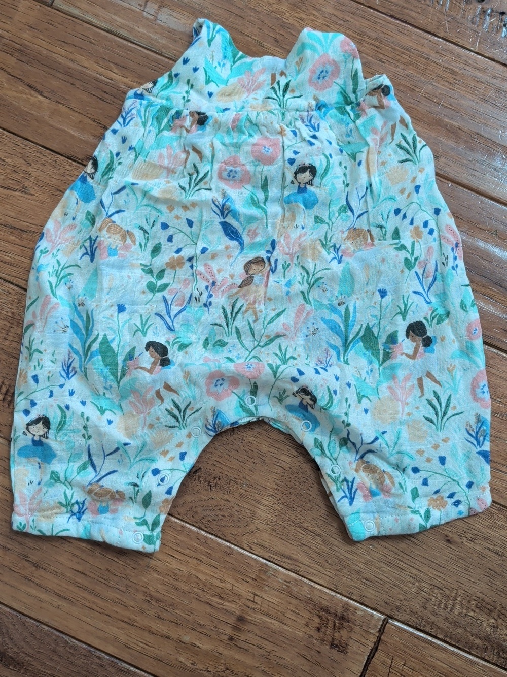 Angel Dear Tie Back Pastel Floral Muslin Romper